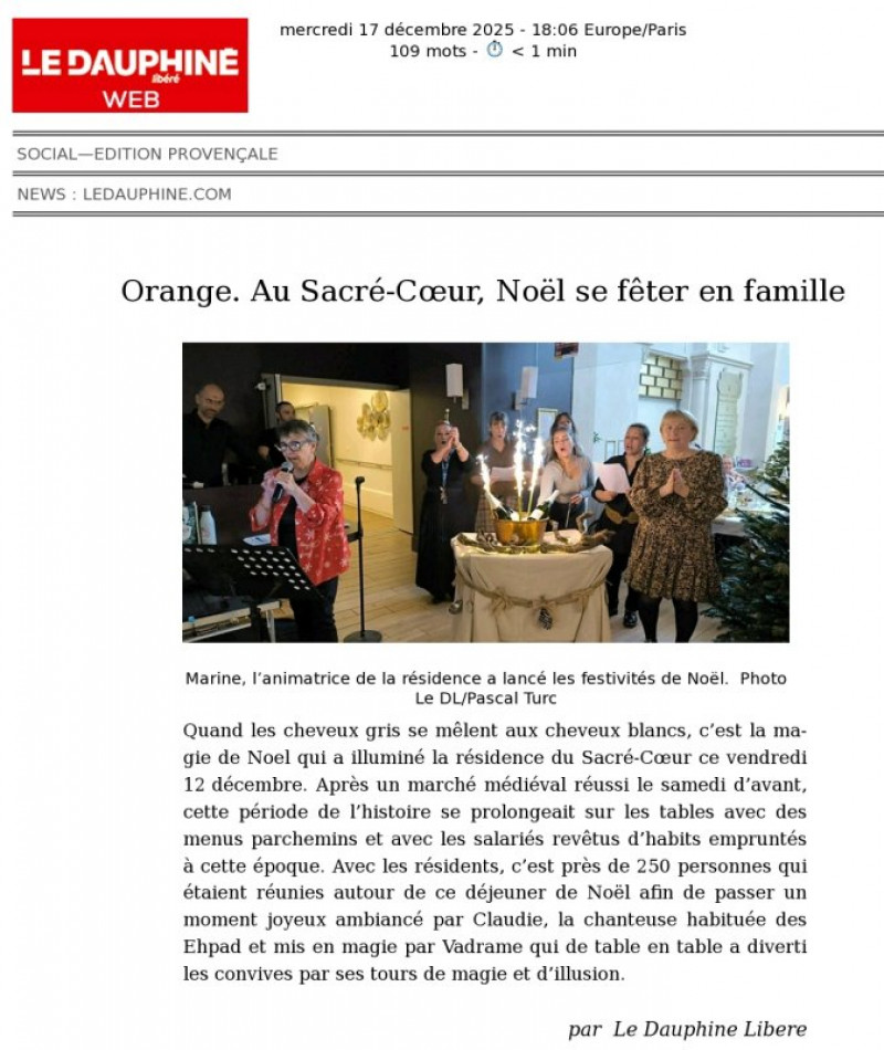 actualité EHPAD SEDNA