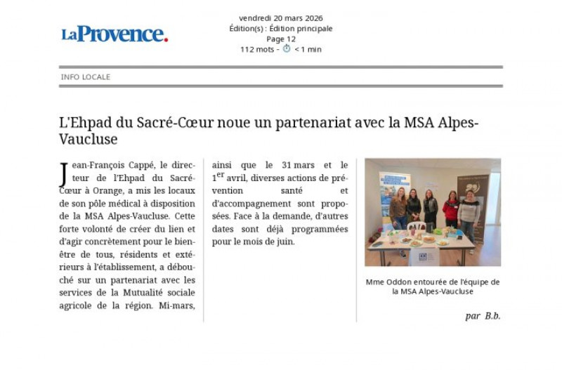 actualité EHPAD SEDNA