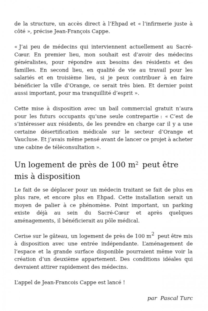 Focus sur le Pôle Médical dans Vaucluse Matin